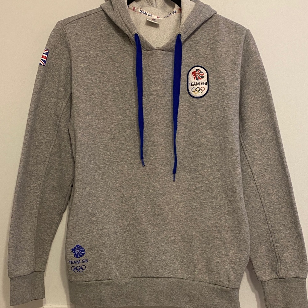 Authentic Great Britain Olympic Hoodie Sweatshirt with Blue Accents